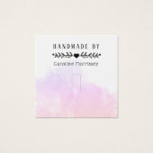 Stijlvolle Waterverf roze plastic ring display Kaa Vierkante Visitekaartjes (Voorkant)