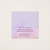 Stijlvolle Waterverf roze plastic ring display Kaa Vierkante Visitekaartjes (Achterkant)