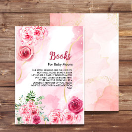Stijlvolle Waterverf roze roze boeken voor Baby Ge Informatiekaartje