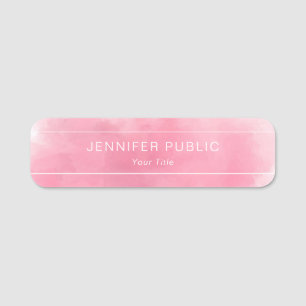 Stijlvolle Waterverf Roze Sjabloon Professional Ch Naamplaatje