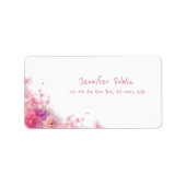 Stijlvolle Waterverf Rozen Modern handschrift Etiket (Voorkant)