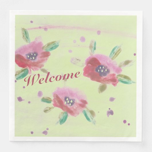 Stijlvolle Waterverf Servet (Voorkant)