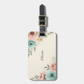 Stijlvolle Waterverf Sketchy Flowers Bagagelabel (Voorkant verticaal)