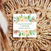 Stijlvolle Waterverf Succulent Flowers Vierkante Visitekaartje