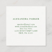 Stijlvolle Waterverf Succulent Flowers Vierkante Visitekaartje (Achterkant)