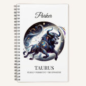 Stijlvolle Waterverf Taurus Custom Journal Notitieboek (Voorkant)