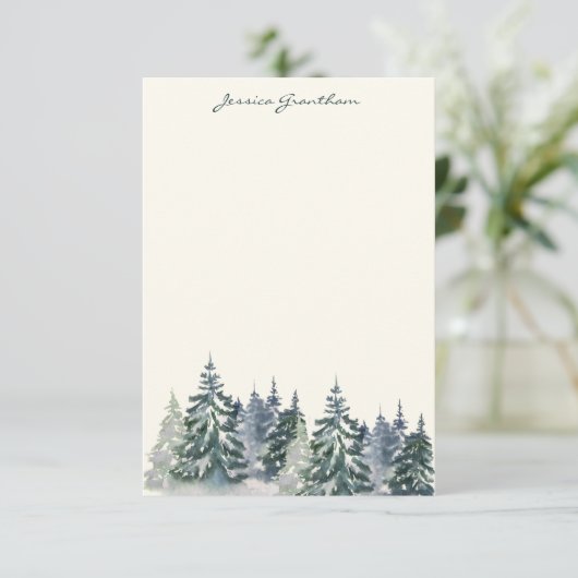 Stijlvolle Waterverf Treedt bosgroene aangepaste n Bedankkaart (Staand voorkant)