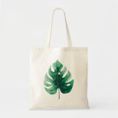 Stijlvolle Waterverf Tropische Groene Monstera Lea Tote Bag (Voorkant)