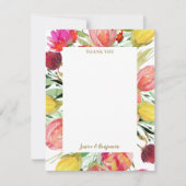 Stijlvolle Waterverf Tuin Floral Wedding Custom Bedankkaart (Voorkant)