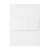 STIJLVOLLE WATERVERF turquoise blauw Uitnodigingen Wikkel (Achterkant Voorbeeld)