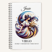 Stijlvolle Waterverf Virgo Custom Journal Notitieboek (Voorkant)