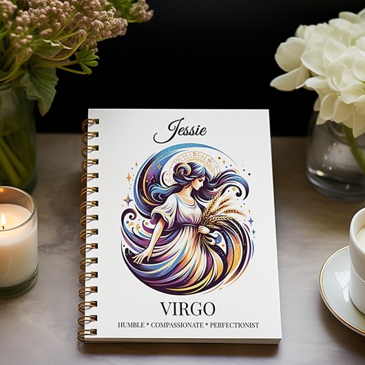 Stijlvolle Waterverf Virgo Custom Journal Notitieboek