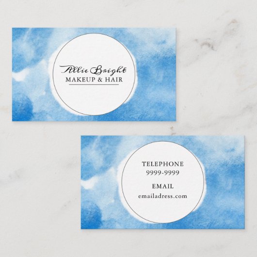 Stijlvolle Waterverf Visitekaartjes (Voorkant / Achterkant)