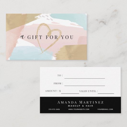 Stijlvolle Waterverf voor pasta's en goudcadeaus Visitekaartje (Voorkant / Achterkant)