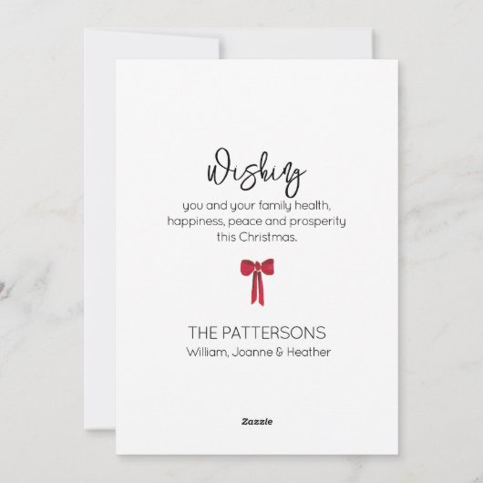 Stijlvolle Waterverf Vrolijk Kerstkrans No-Photo Feestdagenkaart (Achterkant)