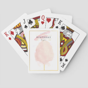 Stijlvolle Waterverf Watte Verf Verjaardag Pokerkaarten