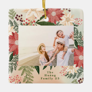 stijlvolle waterverf wintertuin kerst foto keramisch ornament
