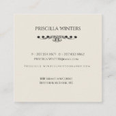 Stijlvolle Waterverf Wolf Flowers Vierkante Visitekaartje (Achterkant)