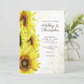 Stijlvolle Waterverf Zonnebloem Bruiloft Kaart (Staand voorkant)