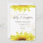 Stijlvolle Waterverf Zonnebloem bruiloft Kaart (Voorkant)