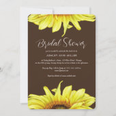 Stijlvolle Waterverf Zonnebloem Bruin Trouwdouche Kaart (Voorkant)