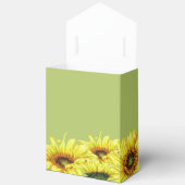 Stijlvolle Waterverf Zonnebloem Licht Groen Bruilo Bedankdoosjes (Open)