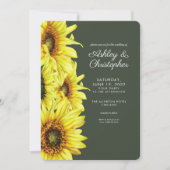 Stijlvolle Waterverf Zonnebloem Mos Groene Bruilof Kaart (Voorkant)