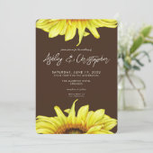 Stijlvolle Waterverf Zonnebloem Walnoot Bruin Brui Kaart (Staand voorkant)