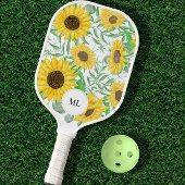 Stijlvolle Waterverf Zonnebloemen monogram Pickleball Paddle