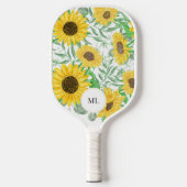 Stijlvolle Waterverf Zonnebloemen monogram Pickleball Paddle (Voorkant)