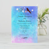 Stijlvolle Waterverven in Roze Paarse Blauwe bruil Kaart (Staand voorkant)