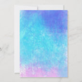Stijlvolle Waterverven in Roze Paarse Blauwe bruil Kaart (Achterkant)