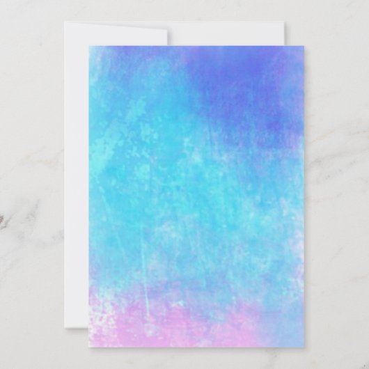 Stijlvolle Waterverven in Roze Paarse Blauwe bruil Kaart (Achterkant)