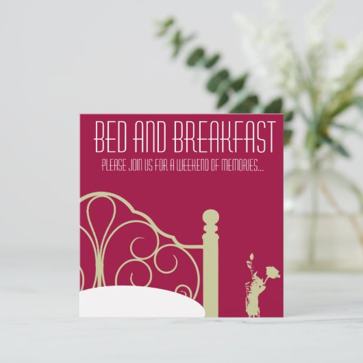 Stijlvolle Weekend Bed & Breakfast Uitnodiging (Staand voorkant)