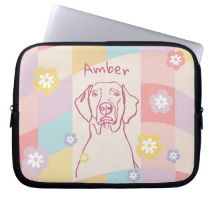 Stijlvolle Weimaraner eenvoudige kleurrijke hond Laptop Sleeve