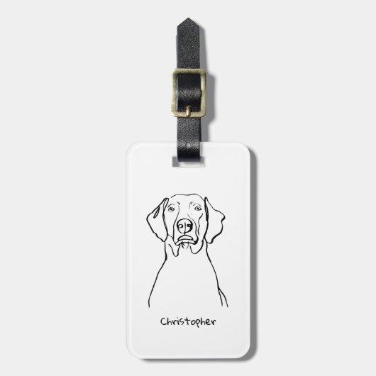 Stijlvolle Weimaraner: Jouw tekst, uw stijl Bagagelabel (Voorkant verticaal)