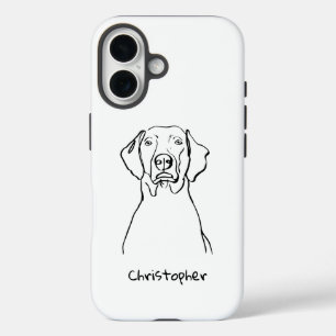 Stijlvolle Weimaraner: Jouw tekst, uw stijl iPhone 16 Hoesje