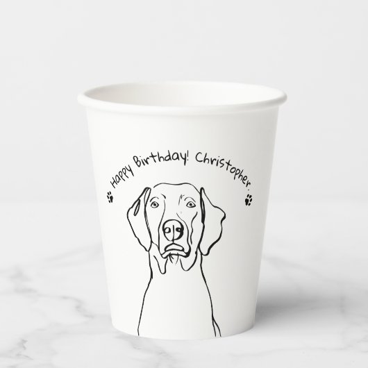 Stijlvolle Weimaraner: Jouw tekst, uw stijl Papieren Bekers (Voorkant)