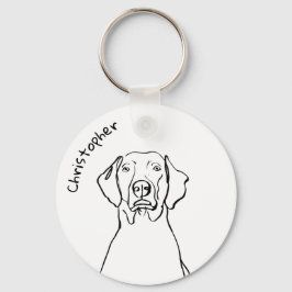 Stijlvolle Weimaraner: Jouw tekst, uw stijl Sleutelhanger