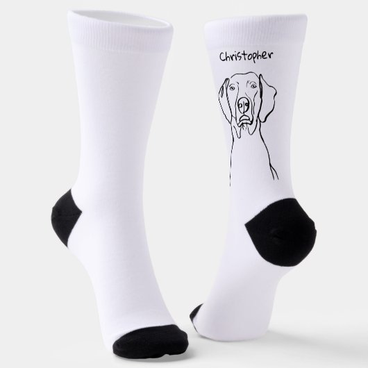 Stijlvolle Weimaraner: Jouw tekst, uw stijl Sokken (Gebogen)