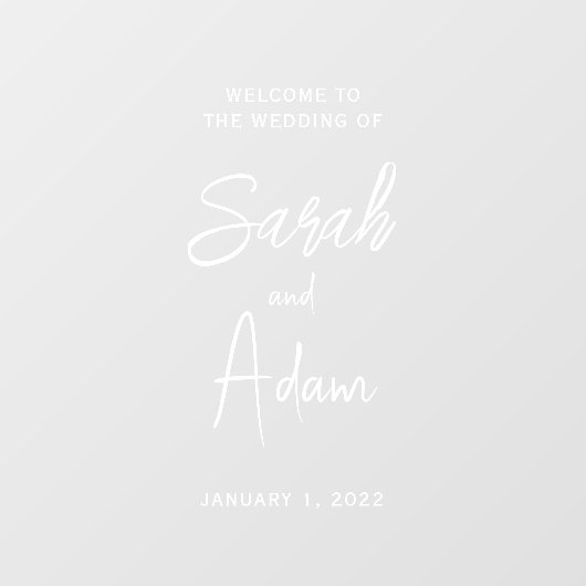 Stijlvolle Welkom Bruiloft Cling Decal Sign (Vel)