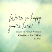 Stijlvolle Welkom Bruiloft Cling Decal Sign (Vel 3)