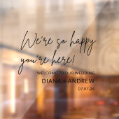 Stijlvolle Welkom Bruiloft Cling Decal Sign (Vel 2)