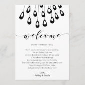 Stijlvolle Welkomstbrief & reisroute-Kaart Programmakaart (Voorkant)