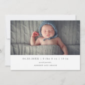 Stijlvolle Welkomstscript Foto geboorteaankondigin Aankondiging (Achterkant)