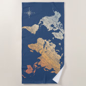 Stijlvolle wereldreiziger (plus kaart, retro licht strandlaken (Voorkant)