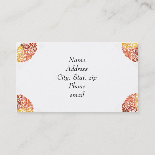 Stijlvolle wervelingen visitekaartje (Achterkant)