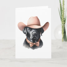 Stijlvolle Westerne Cowboy Pet Black Lab Groet