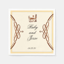 Stijlvolle Westerne donkerbruine bruiloft Servet