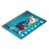 Stijlvolle Westie Pup in Denim en Sneakers Notitieboek (Linkerzijde)